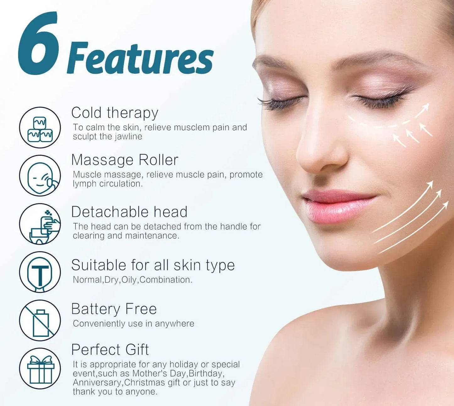 Marzahar Ice Roller For Face & Eye Puffiness Relief, Cold Gel Ice Face Roller Massager – Ice Roller Cool Roller For Face Eye Body Facial Shaping Anti Wrinkle Ice Roller Massager Smooth Skin ( Random Color )