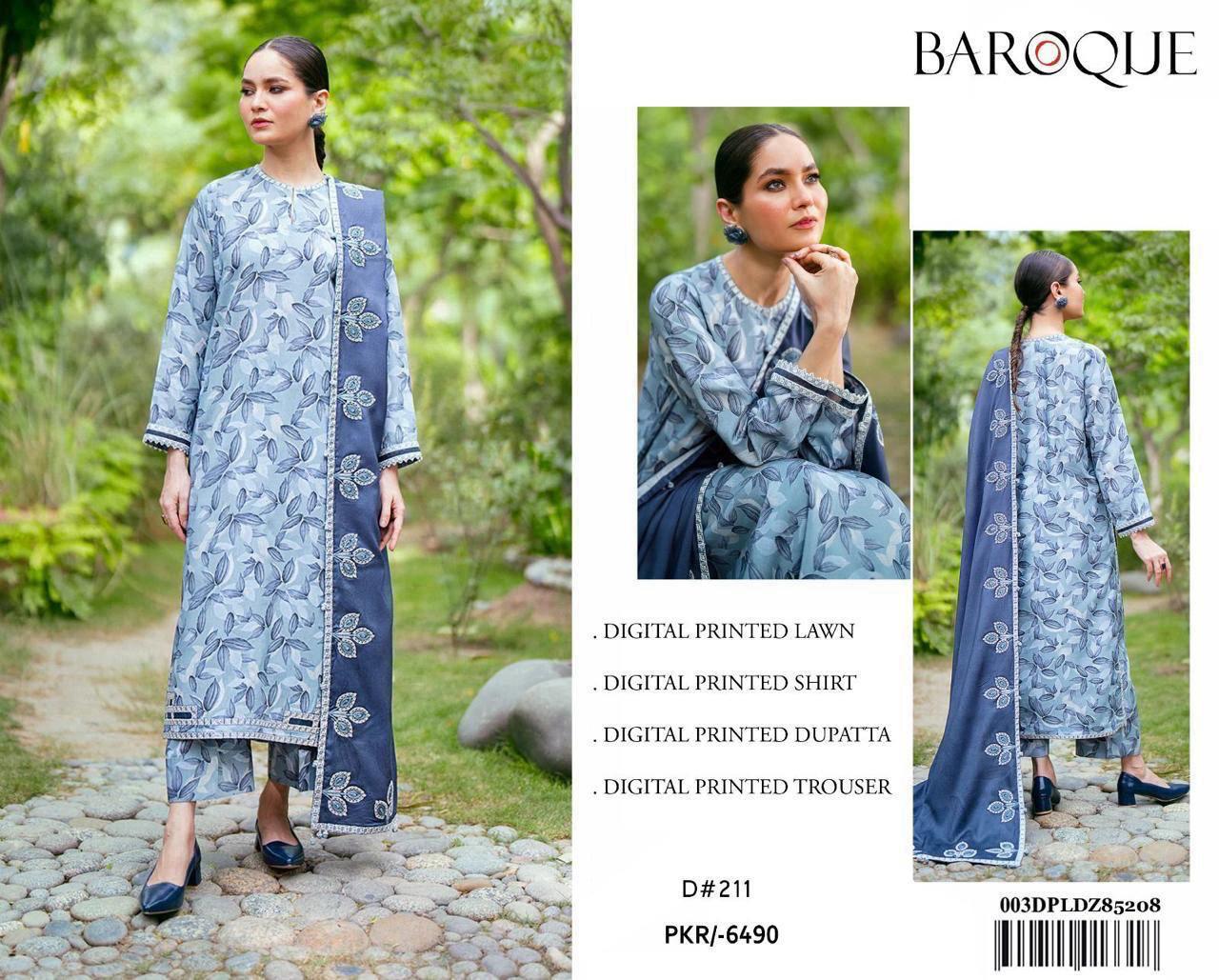 3PC Digital Printed Lawn Suit 2025 – Limited Stock | Premium Quality