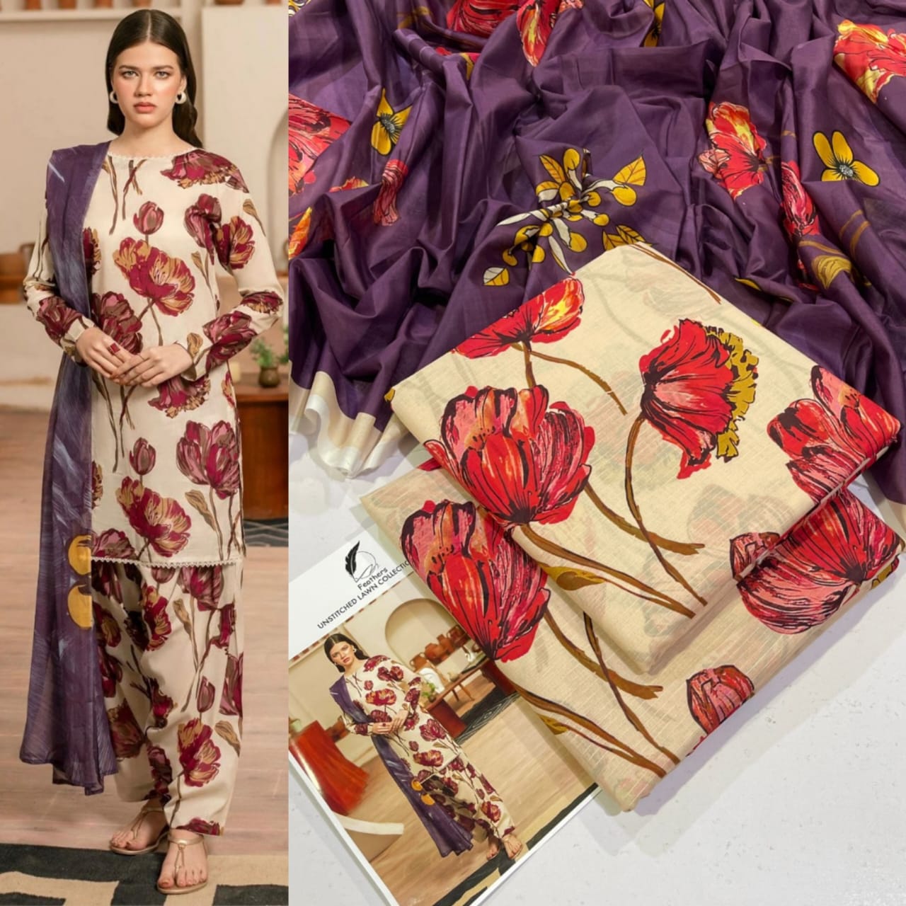 3PC Digital Printed Lawn Suit 2025 – Limited Stock | Premium Quality