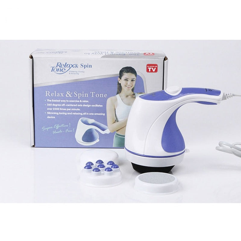 4 In 1 Relax & Spin Tone Vibration Electric Massager | Electronic Relax & Spin Body Massager With Different Heads ( Random Color )
