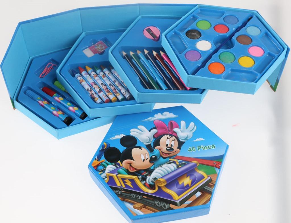 46-Piece Kids' Art Set – Disney/Cartoon Character Painting & Colouring Kit (Random Design & Color)