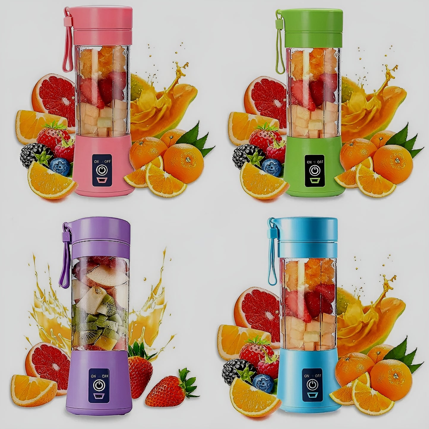 Portable Mini 6 Blade Juicer Blender | Outdoor Juicing Cup (380ml) – Rechargeable [random]