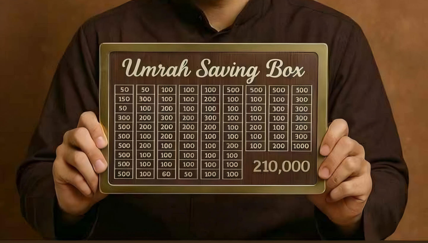 Umrah Saving Box – Box For Umrah Saving | Umrah Saving Box – Best Quality Umrah Saving Box – Umrah Saving Box Wooden Money Box For Umrah – 210,000