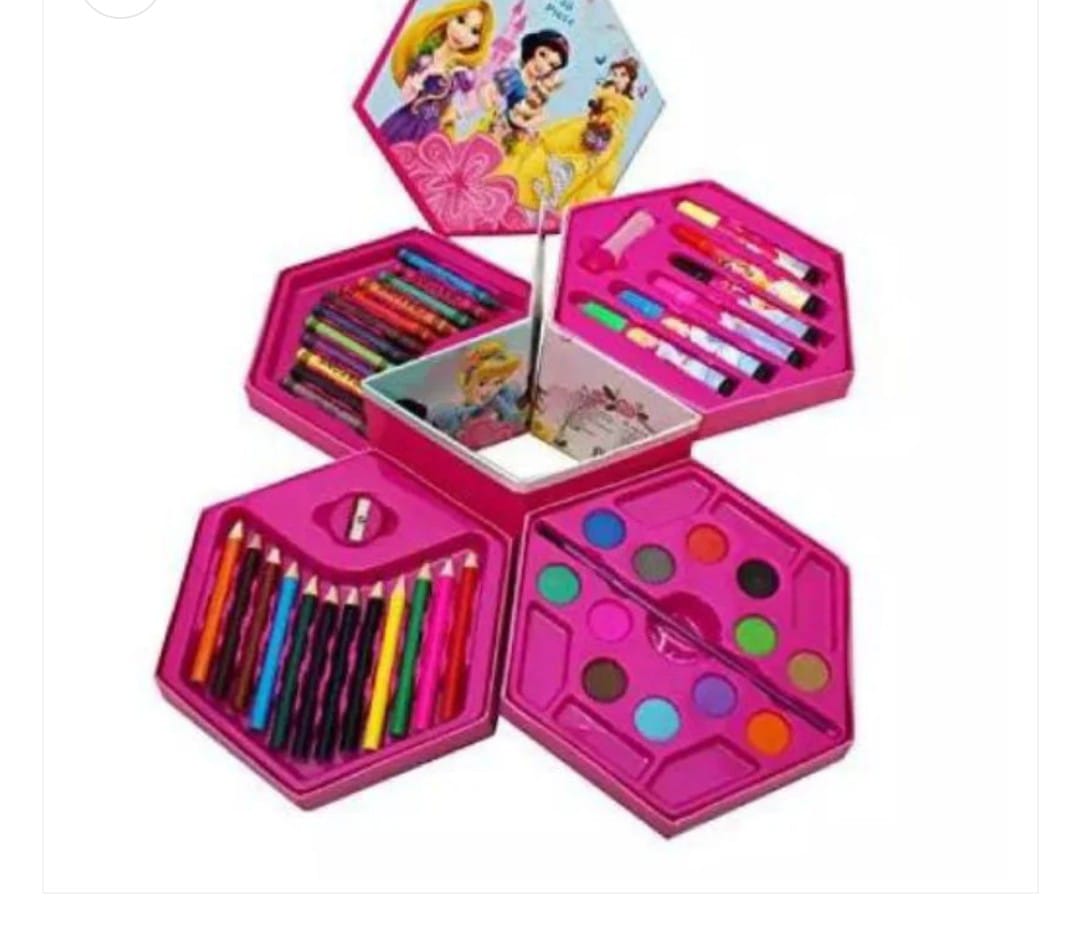 46-Piece Kids' Art Set – Disney/Cartoon Character Painting & Colouring Kit (Random Design & Color)