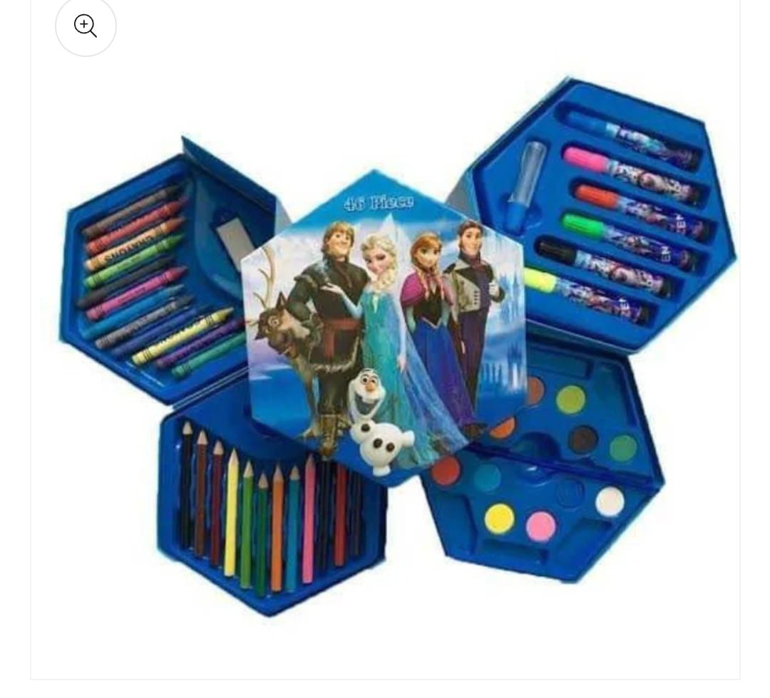 46-Piece Kids' Art Set – Disney/Cartoon Character Painting & Colouring Kit (Random Design & Color)