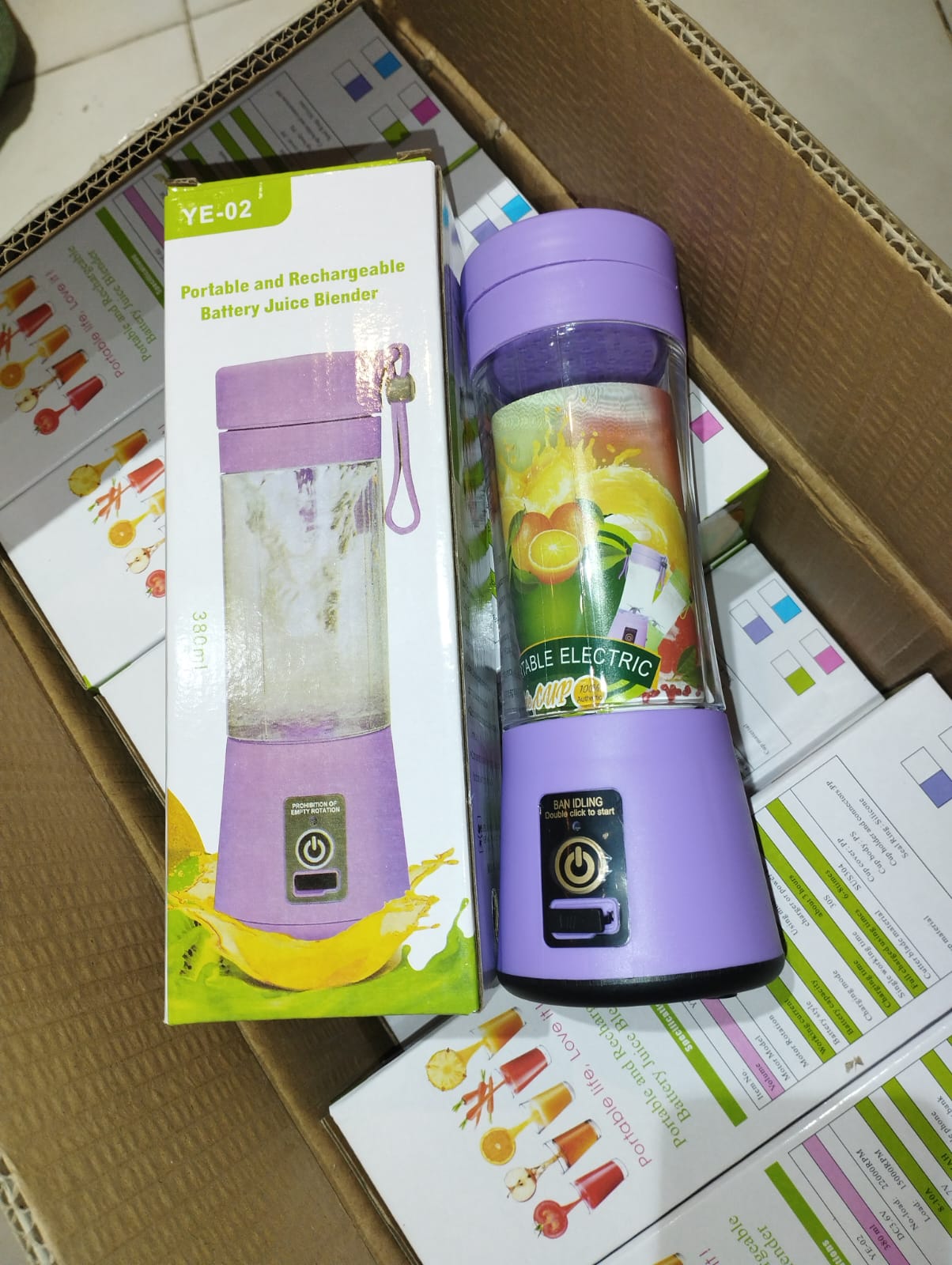 Portable Mini 6 Blade Juicer Blender | Outdoor Juicing Cup (380ml) – Rechargeable [random]