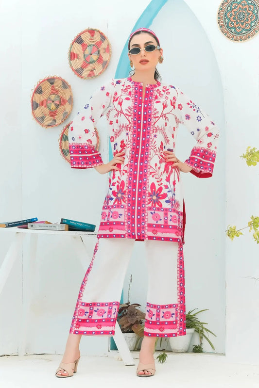 Digital Printed Co-Ord Set (2PCs) – Swiss Lawn