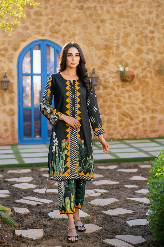 Digital Printed Co-Ord Set (2PCs) – Swiss Lawn