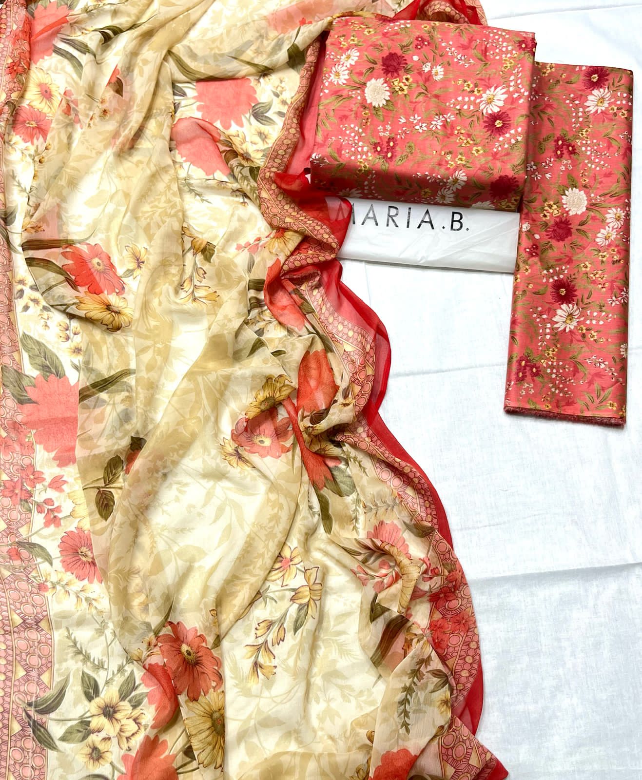 MARIA.B & BAROQUE Inspired 3-Piece Lawn Unstitched Suit – Digital Printed | Premium Fabric