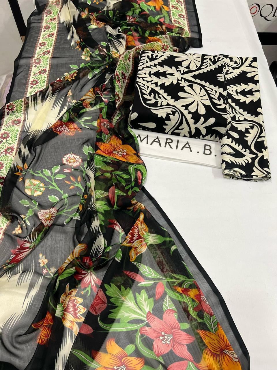 MARIA.B & BAROQUE Inspired 3-Piece Lawn Unstitched Suit – Digital Printed | Premium Fabric