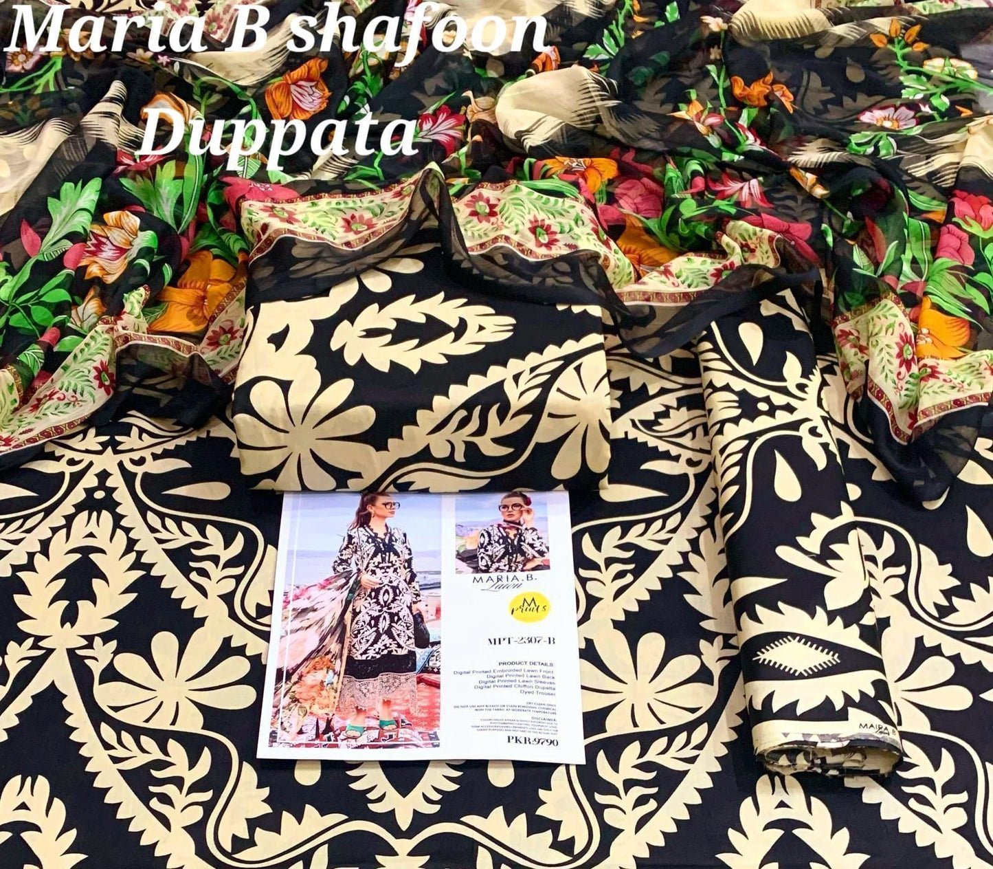 MARIA.B & BAROQUE Inspired 3-Piece Lawn Unstitched Suit – Digital Printed | Premium Fabric