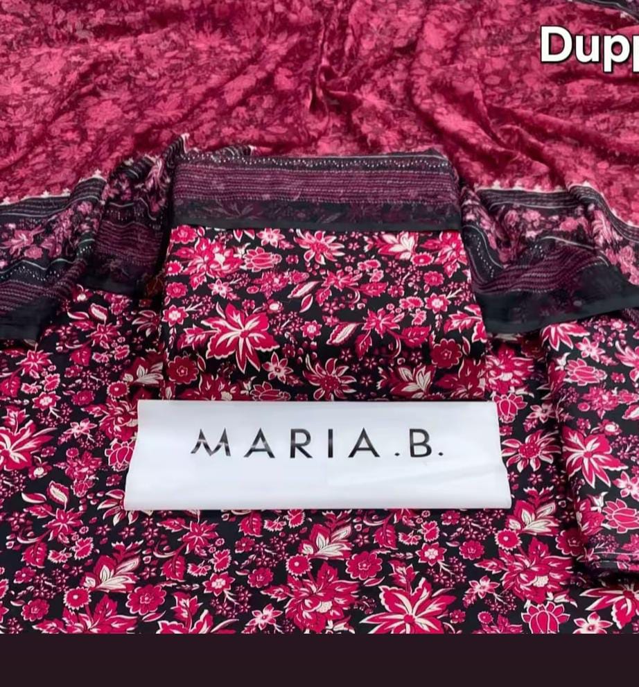 MARIA.B & BAROQUE Inspired 3-Piece Lawn Unstitched Suit – Digital Printed | Premium Fabric