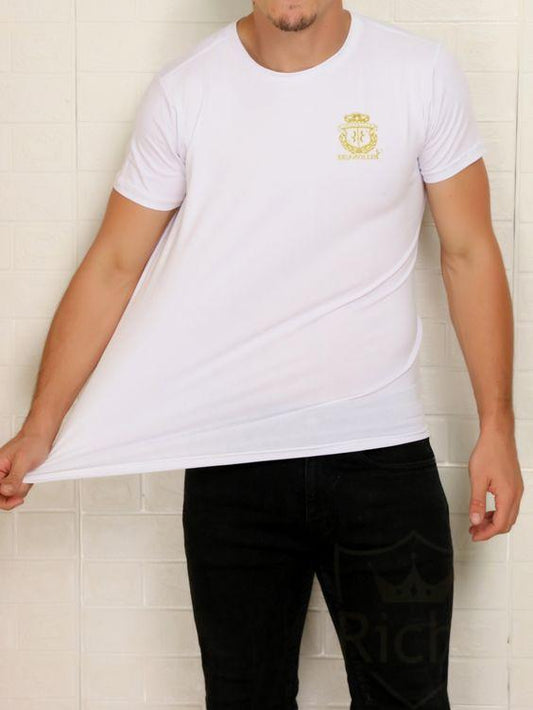 Cotton Jersey Printed Crew Neck T-Shirts – Pack of 3 (White, Blue, Black)