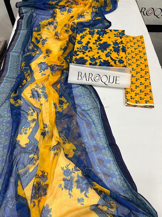 Baroque Inspired – Premium Lawn 3 Piece Suit (Unstitched)