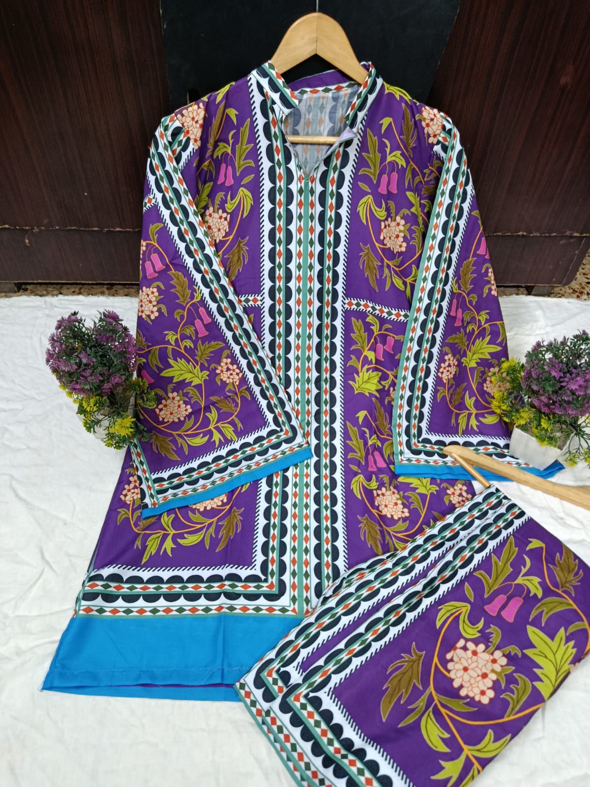 Digital Printed Cord Set – Premium Swiss Lawn Fabric