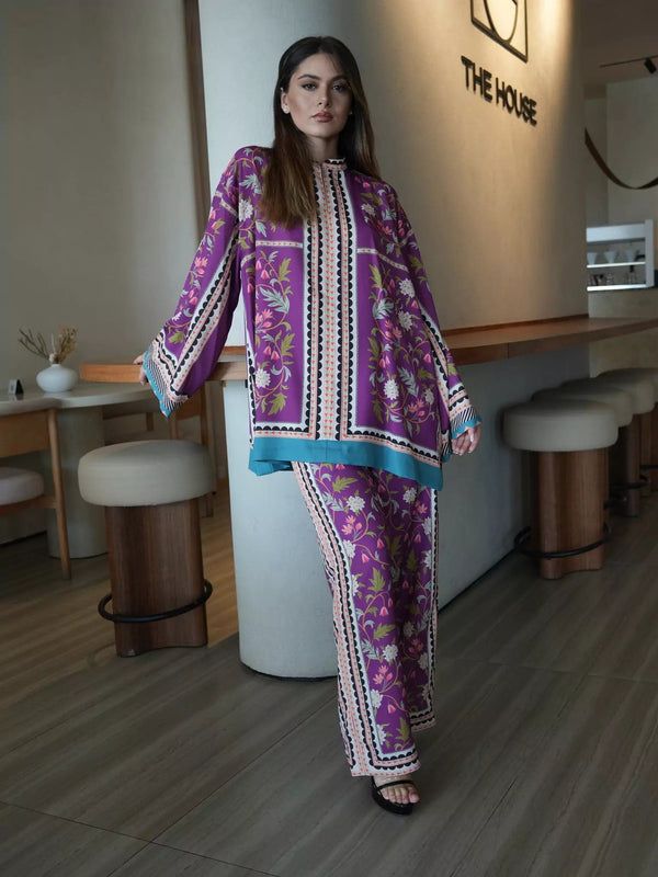 Digital Printed Cord Set – Premium Swiss Lawn Fabric