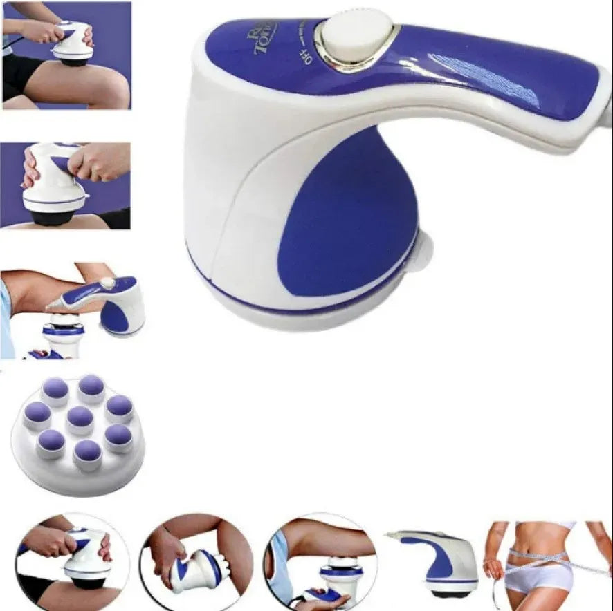 4 In 1 Relax & Spin Tone Vibration Electric Massager | Electronic Relax & Spin Body Massager With Different Heads ( Random Color )