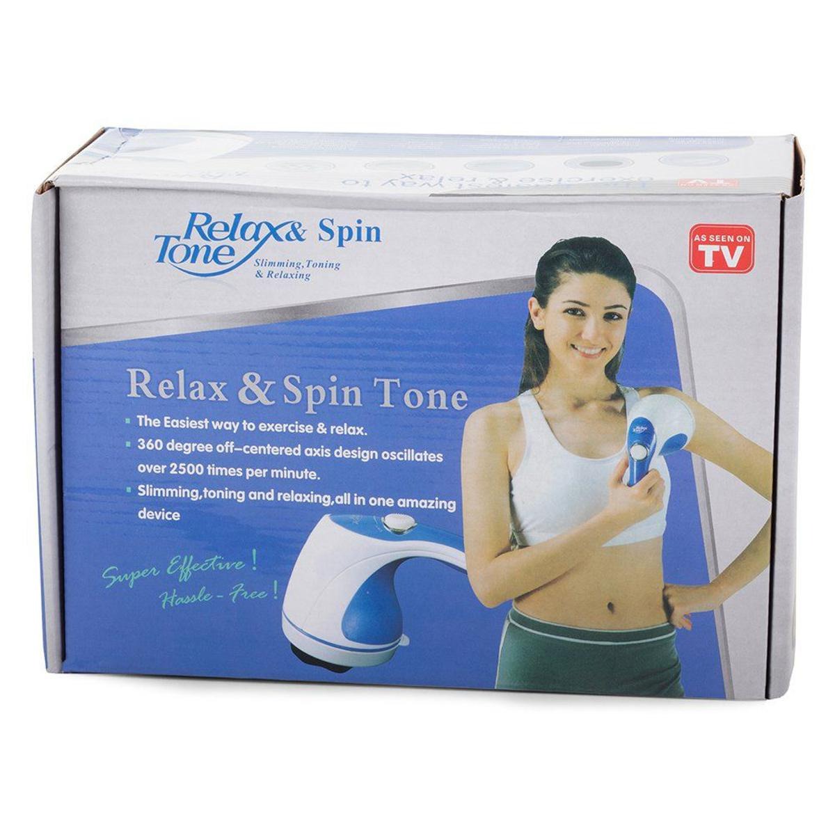 4 In 1 Relax & Spin Tone Vibration Electric Massager | Electronic Relax & Spin Body Massager With Different Heads ( Random Color )