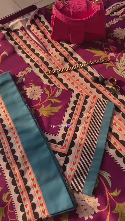 Digital Printed Cord Set – Premium Swiss Lawn Fabric