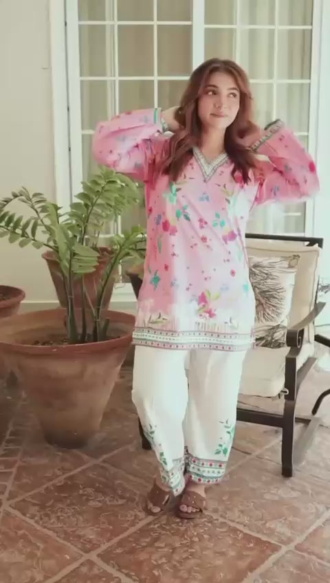 🌟 Digital Printed Co-Ord Set (2PCs) – Swiss Lawn